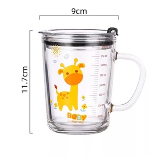 Ly Cốc Pha Sữa Chia Vạch Thủy Tinh Chịu Nhiệt Kèm Ống Hút
