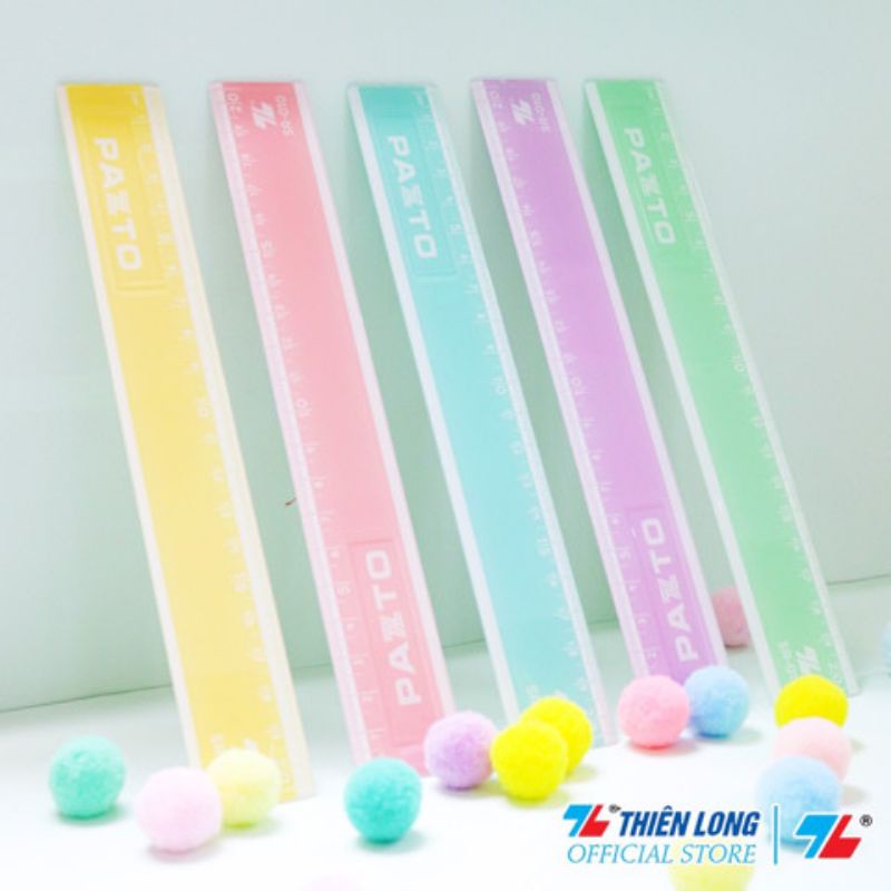 THƯỚC NHỰA 20CM PAZTO SR010 - THƯỚC THẲNG 20CM THIÊN LONG - PASTEL ...