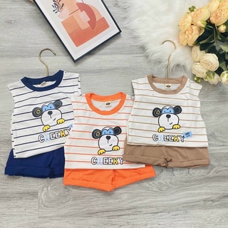 Bộ ba lỗ bé trai, bộ giấy bé trai hình mickey, bộ giấy chất mát cho bé