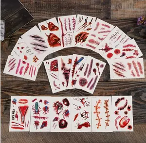 Hình xăm dán vết thương giả hóa trang halloween thiết kế sáng tạo