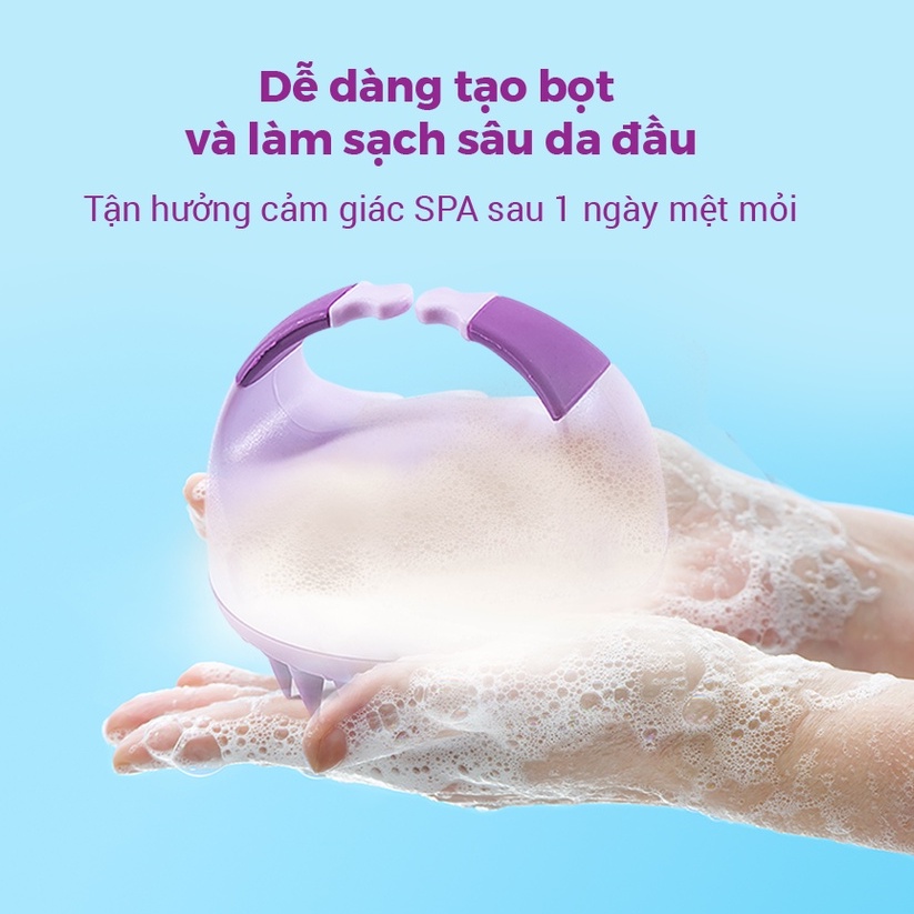 Ảnh Lược Gội Đầu Life360 LE-LGD22 - Lược Massage Đầu Gai Silicon, Giảm Ngứa, Giảm Gãy Rụng Tóc, Chính Hãng 3