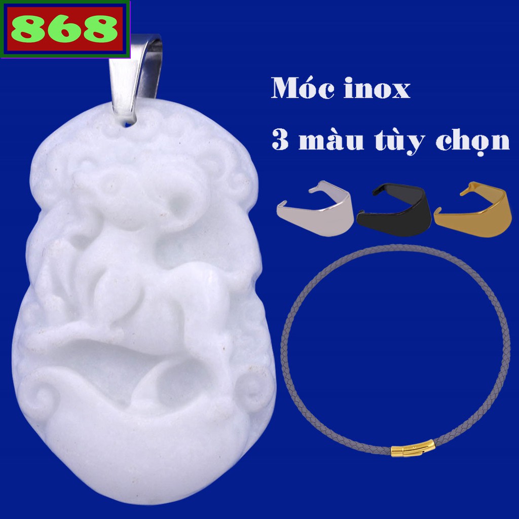 Vòng cổ dây da xám tuổi Mùi đá trắng, mặt dây chuyền con dê | Shopee ...