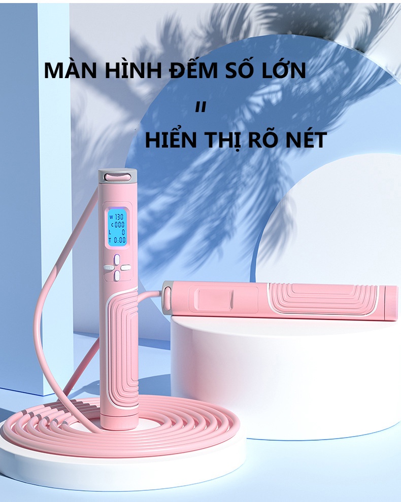 Mô tả Dây Nhảy Đếm Số Bảo Hành 12 Tháng Dây Nhảy Thông Minh Bộ Led Đếm Số Chất Liều Dây PVC Lõi Thép Cleacco DNNB Boro Sport - 3