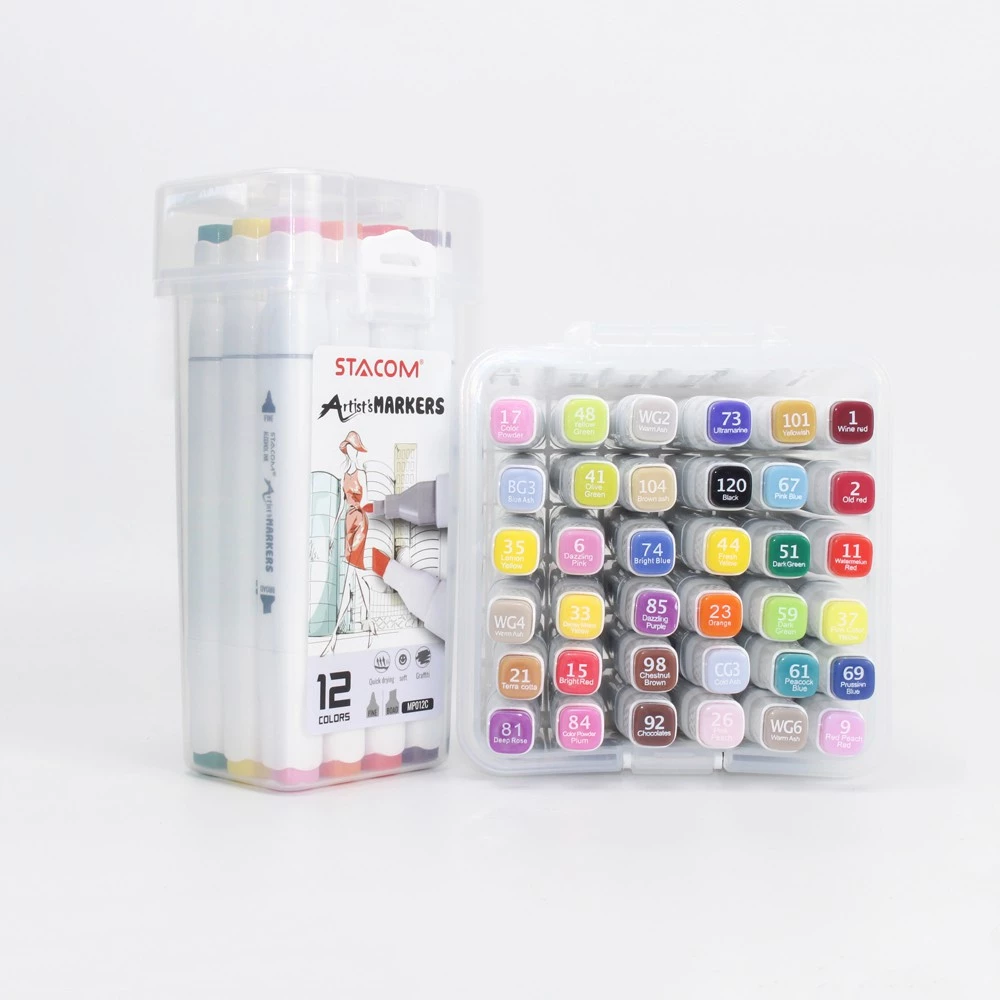 [Xả kho] Bút lông màu Marker 2 đầu cao cấp Stacom12, 24, 36, 48 màu