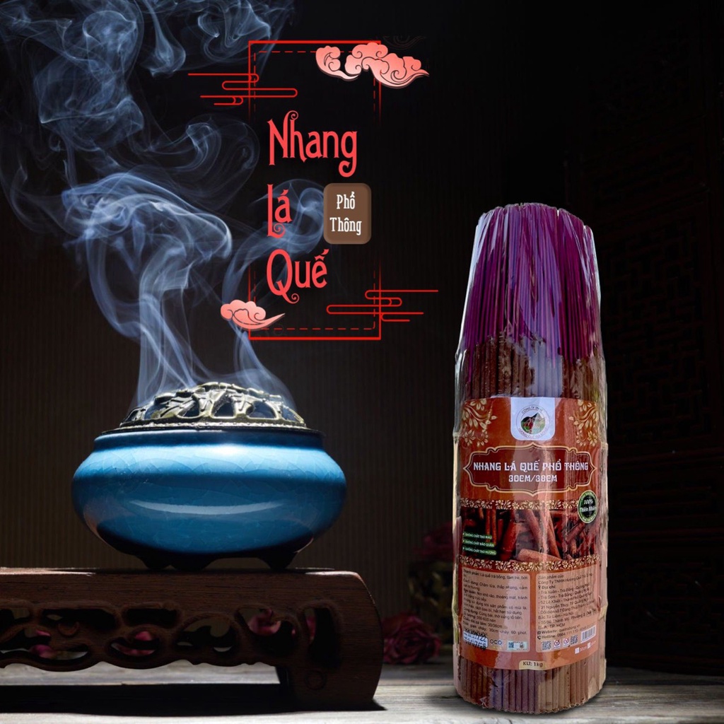 Ảnh Nhang Lá Quế Phổ Thông Size 30/38cm 1Kg 1
