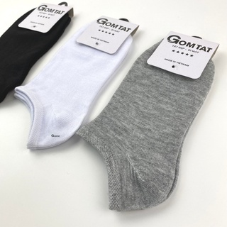Combo 10 đôi vớ cổ ngắn nam nữ trơn GOMTAT, chất liệu mềm mịn êm chân, hút ẩm thoáng khí khử mùi - VOTRON-VNXK-CB10
