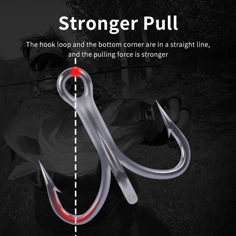 Ảnh Kingdom Barbarian II Thép Carbon Móc Câu Treble Sharp Strong Barb 4 # 6 # 8 # 10 # 12 # 14 # Stiff Chống Ăn Mòn Móc Bền 8 Cái / hộp 3