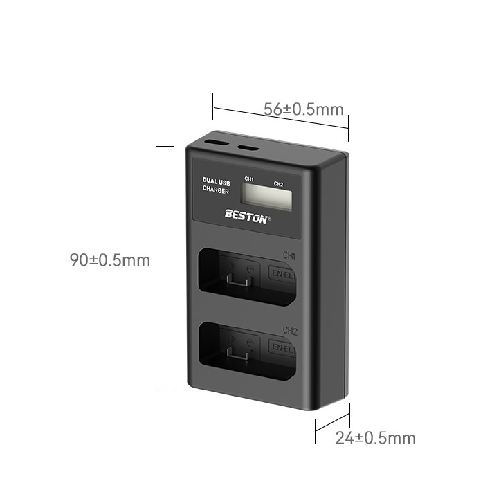 Pin EN-EL14 1500mAh và Sạc Beston cho Nikon D3100, D3200, D3300, D3400, D5100, D5200, D5300, D5500, D5600, P7000.