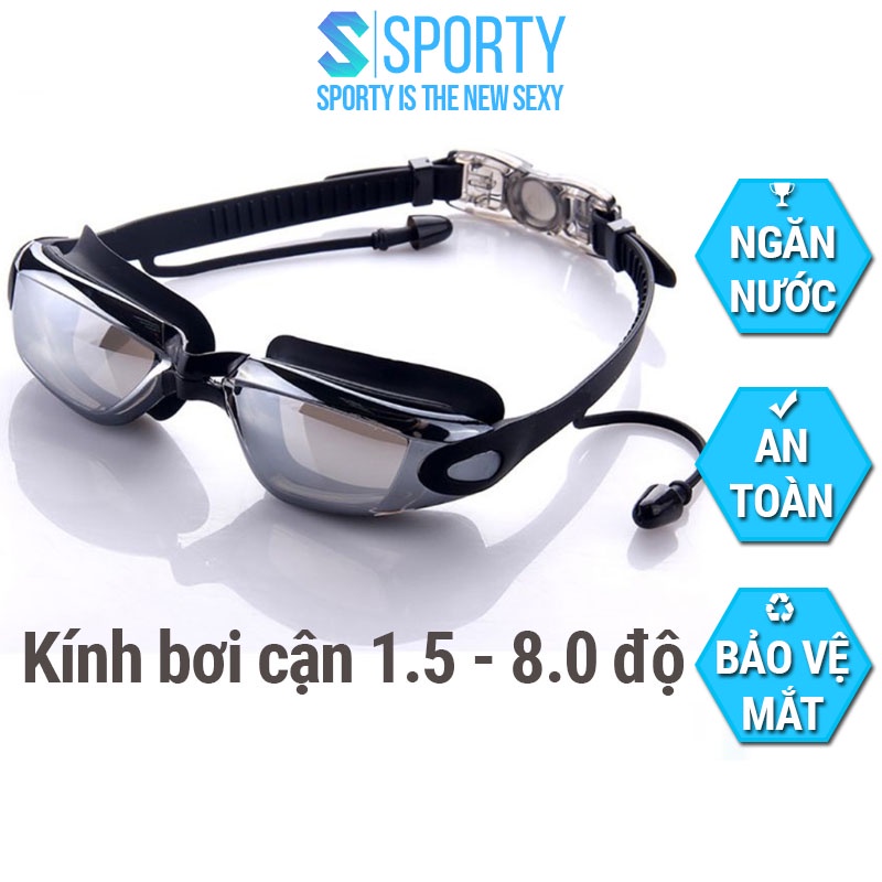 Ảnh Kính bơi cận thị từ 1.5 độ đến 8.0 độ SPORTY mắt kính cản tia UV hạn chế sương mờ 1