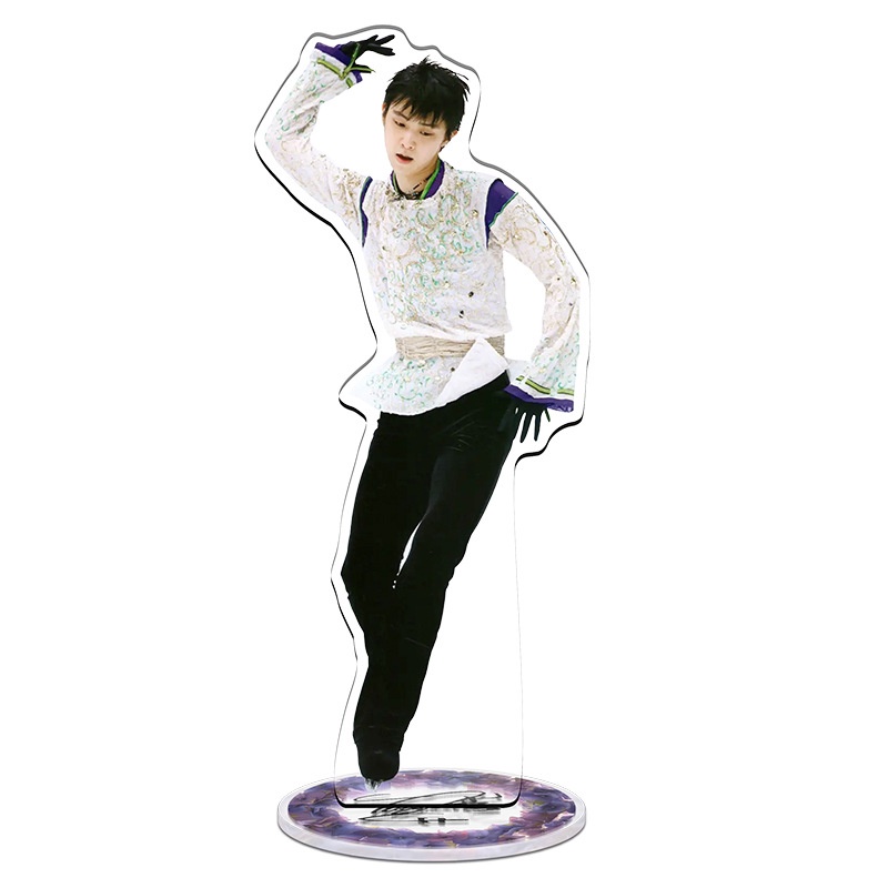 HK1 Yuzuru Hanyu Acrylic Ban Mùa Đông Olympic Nhân Vật Hành Động Đồ trang trí Búp Bê Trang Trí Nhà Trang Trí Hai Mặt HD In KH1