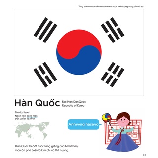 Cuốn sách tranh đầu tiên về quốc kỳ - Khám phá quốc kỳ , thủ đô, ngôn ngữ , đơn vị tiền tệ các quốc gia trên thế giới