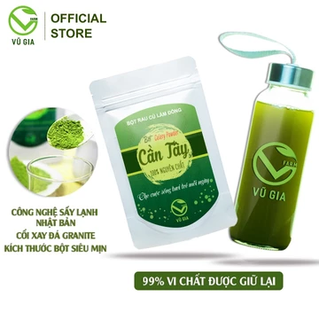 Bột Cần Tây Sấy Lạnh Nguyên Chất Vũ Gia (50g/ túi) + Tặng Chai Thủy Tinh Đựng Nước Ép Có Dây Treo 300ml