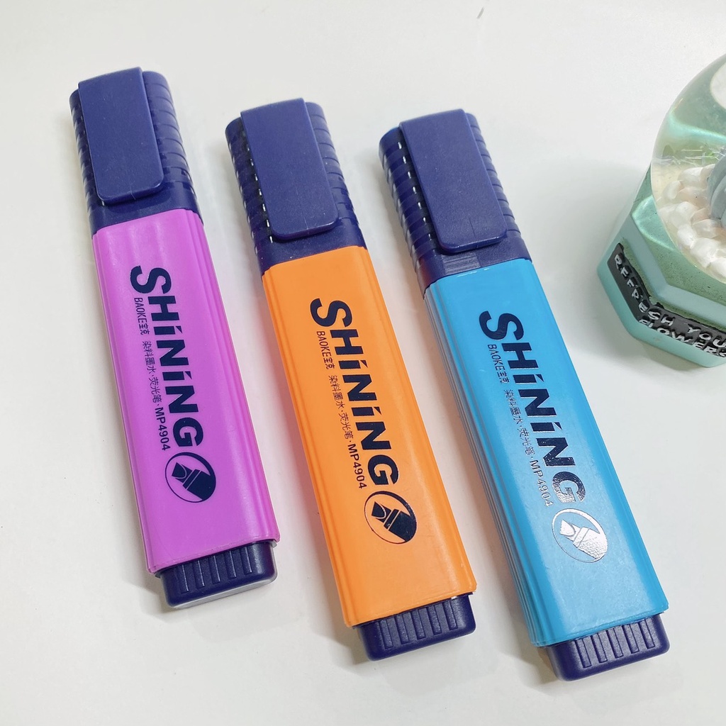 Bút Highlight Shining cao cấp dạ quang, bút đánh dấu ghi nhớ dòng nhiều ...