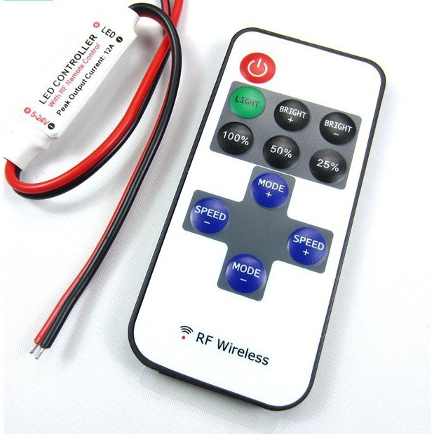 Bộ điều khiển led từ xa RF 433MhZ Remote LED Controller 5 - 24V 12A ...