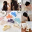 Set 12 kẹp tóc càng cua, thun cột tóc, scrunchies lụa Hàn Quốc nữ đẹp, kẹp tóc 3 5 răng, lô cuốn uốn tóc