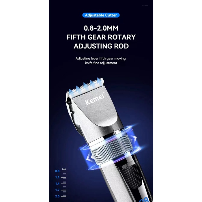 Ảnh Tông đơ cắt tóc Kemei không lõi tích hợp đèn led chuyên nghiệp 4