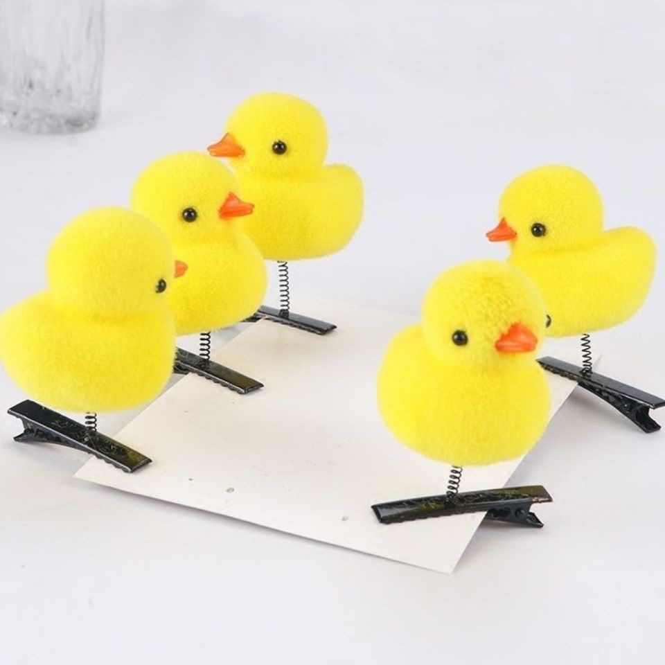 Kẹp Tóc Hình Trái Tim/Gấu/Vịt Vàng Nhỏ Nhắn Phù Hợp Làm Quà Cho Bé