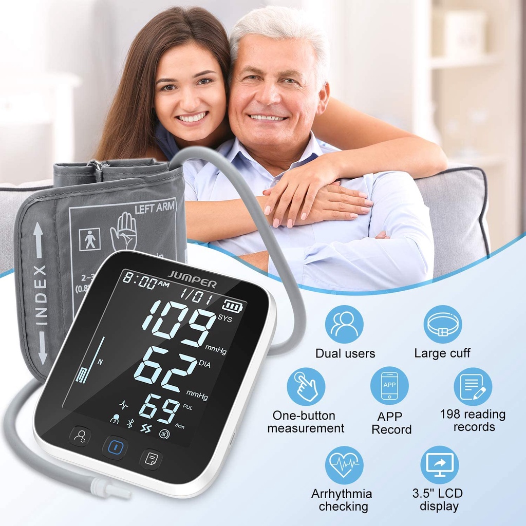 Máy đo huyết áp bắp tay kết nối bluetooth điện thoại Jumper JPD-HA121