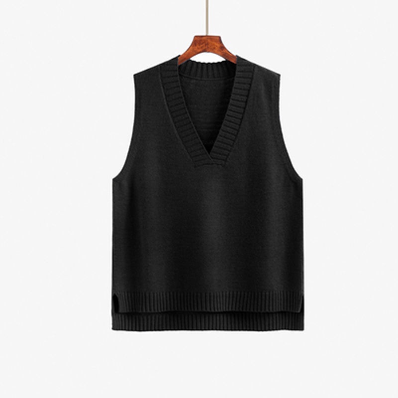 Áo Vest nữ cỡ lớn thời trang dệt kim cổ chữ V dáng rộng