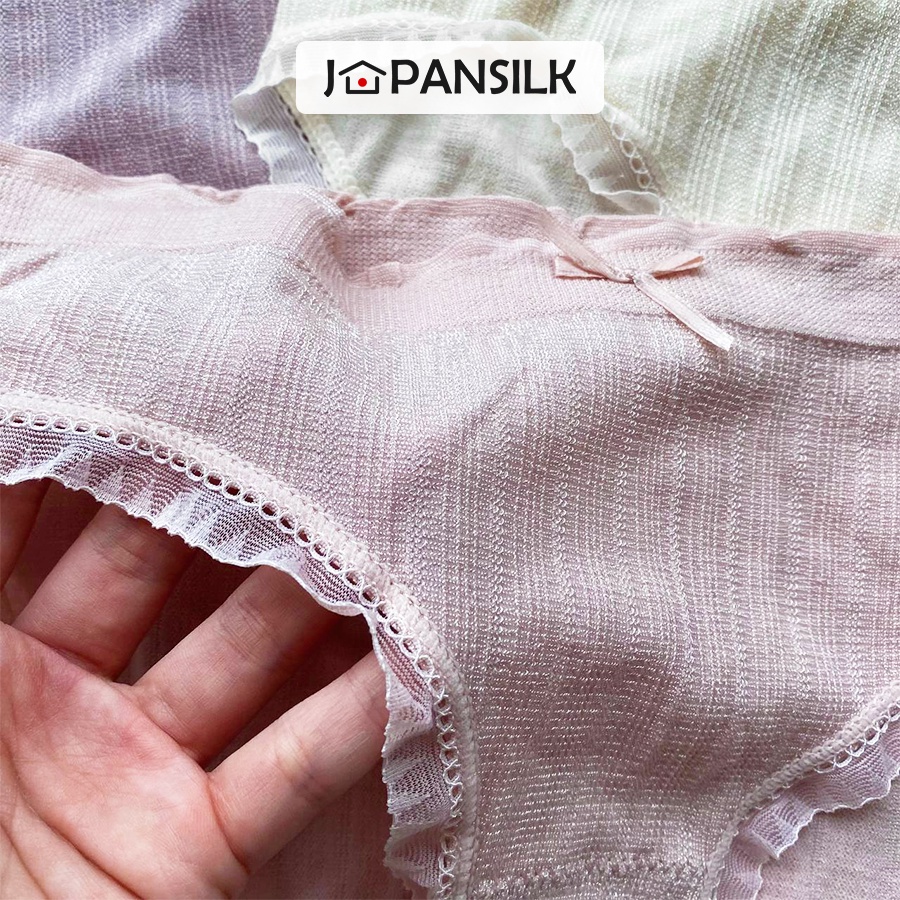 Ảnh Quần lót cotton sợi tre kháng khuẩn cao cấp JAPAN SILK, viền ren sexy đáng yêu QL003 3
