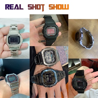Dây đeo bằng thép không gỉ + Viền cho Casio G-shock DW5600 / 5610 GW5600E DW / GW5000 DW5035 Phụ kiện vòng đeo tay bằng kim loại