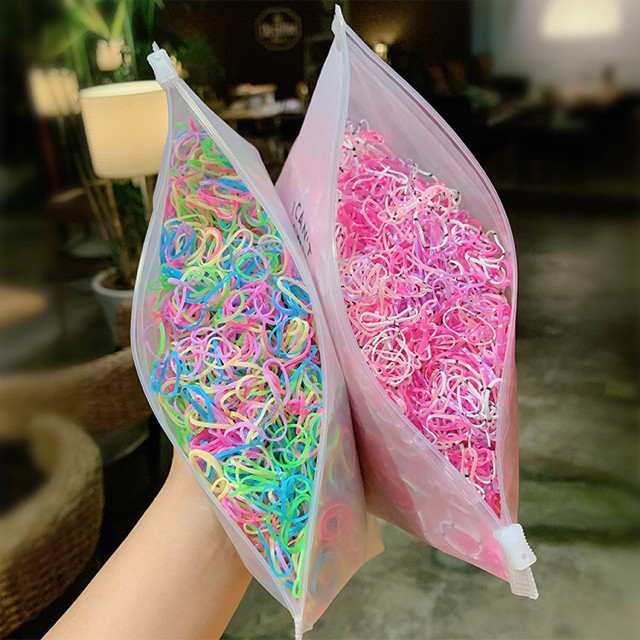 Dây buộc tóc💚CAM KẾT CHUẨN💚Set 1000 dây chun buộc tóc nữ nhiều màu