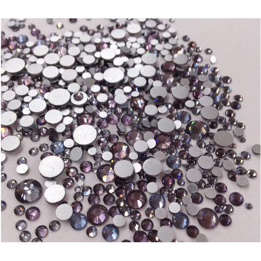 1440v đá mix size loại ĐẸP Màu số 18 tím Lotus purple