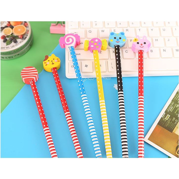 ✏️ COMBO 3 BÚT CHÌ KÈM TẨY DỄ THƯƠNG – KÍCH THƯỚC 20CM 🎀