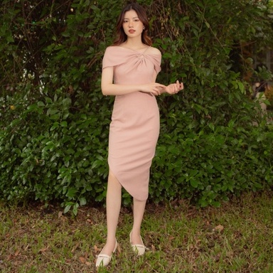 Vella Fashion đầm nữ bẹt vai, đầm dự tiệc thanh lịch VD22012 - size S