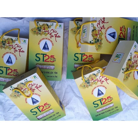 Gạo ST25 Lúa Tôm Hộp 2Kg - Gạo Ông Cua - Đặc Sản Sóc Trăng