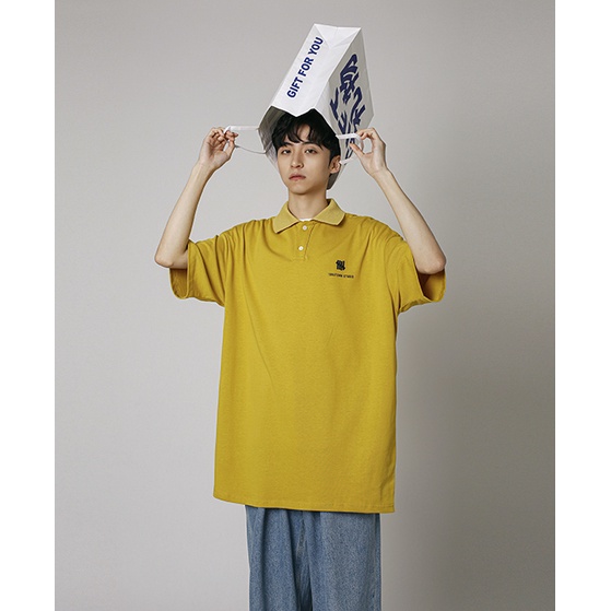 Áo polo HappyFamily form rộng logo ngực vải nỉ da cá 100 cotton cao cấp