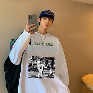 Áo Thun Cotton Tay Dài Cổ Tròn In Chữ Oversize Thời Trang Mùa Hè Cho Nam Và Nữ SIze M-8XL