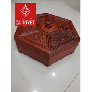 Hộp đựng bánh kẹo, mứt tết gỗ hương cao cấp