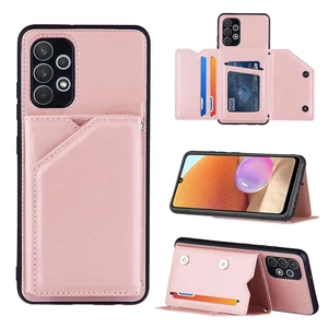 For Samsung Galaxy S21 FE A52 A72 A12 A32 A02s M12 M02s 5G 4G Vỏ Điện Thoại Da Mềm Bao Da Ví Đựng Thẻ Màu Trơn Ví Túi Xách Túi Xách