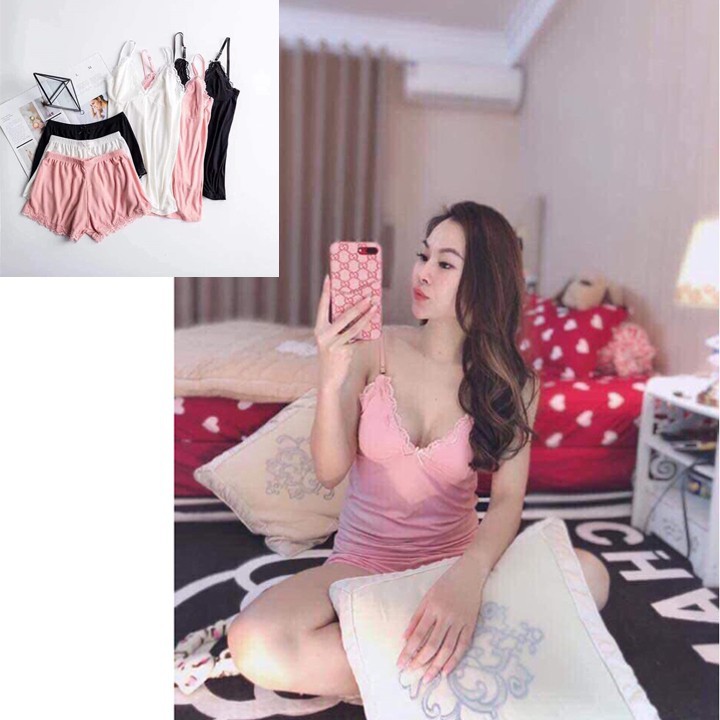 Bộ ngủ 2 dây sexy ren tăm siêu đẹp