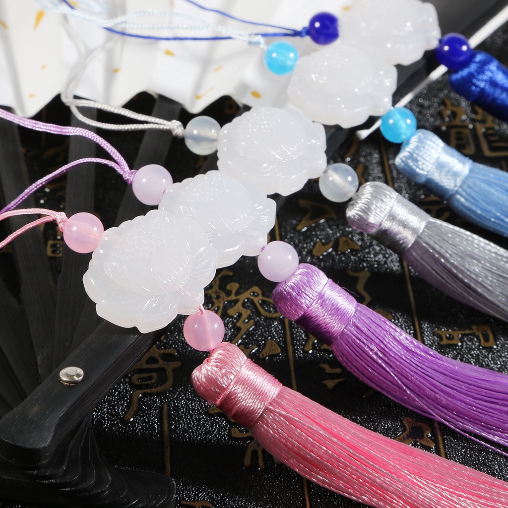 Dây tua rua hình dáng ngọc bội đính bông tai/chìa khóa