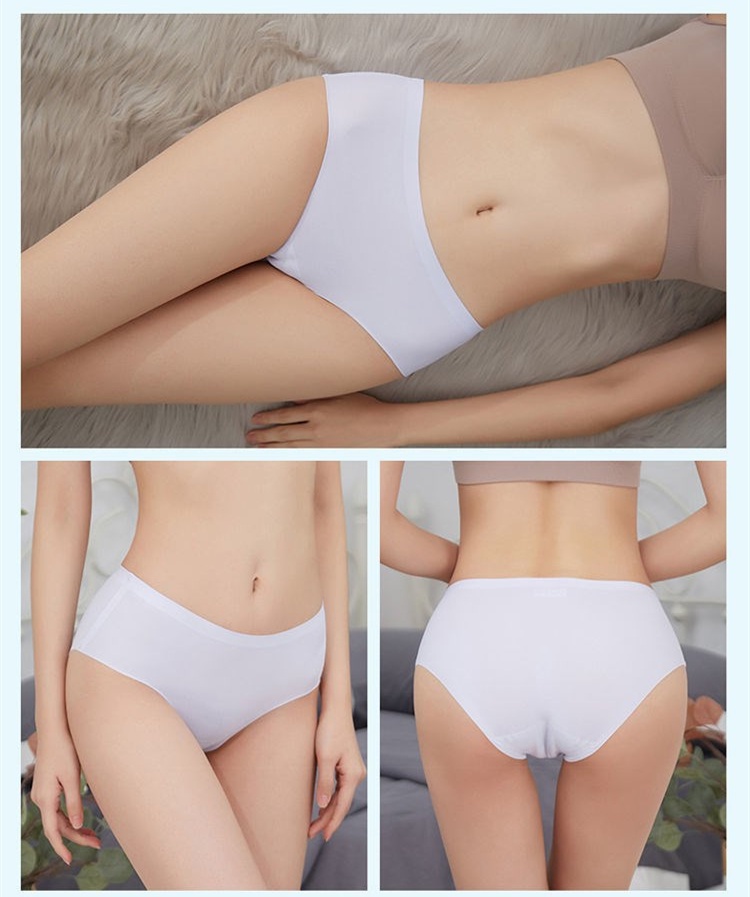 Mô tả FallSweet M-2XL Quần Lót Lụa Lạnh Không Đường May Lưng Vừa Thoáng Khí Thoải Mái Cho Nữ Plus Size - 7