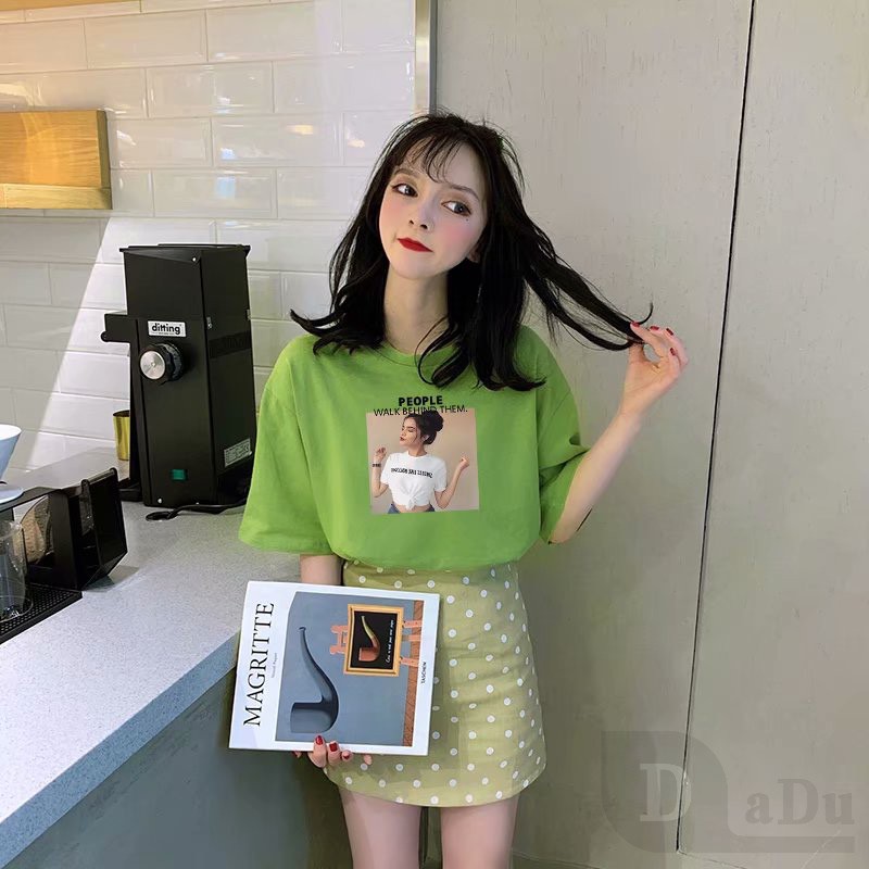 Ảnh Mũ Lưỡi Trai Phong Cách Hàn Quốc Thời Trang Mùa Hè  Áo Thun Tay Ngắn Cổ Tròn Dáng Rộng In Họa Tiết Hoạt Hình Thời Trang Xinh Xắn Cho Nữ 3