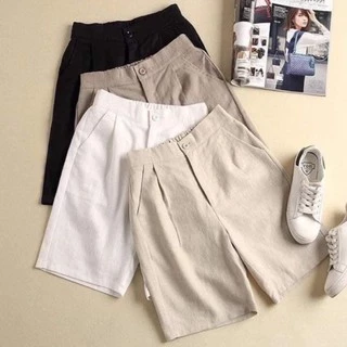 Combo quần đùi đũi khoá thật chất kaki - quần đùi nữ ống rộng mùa hè siêu mát thanh tâm boutique