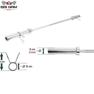 Thanh Đòn Tạ Inox 2m2 Phi 50 Nhập Khẩu Đại Nam Sport + Kèm 2 Khóa Tạ
