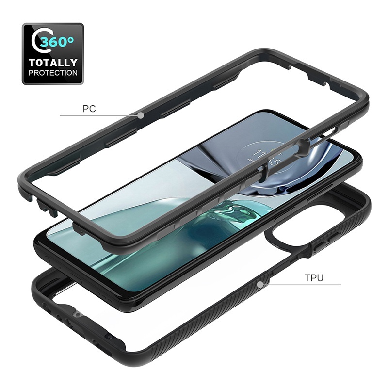 Dành Cho Motorola Moto G62 G52 G42 G22 G82 G41 G51 G71 G60 G50 5G Full Body Hybrid Chống Trầy Xước Vỏ Bảo Vệ Giáp Chống Sốc