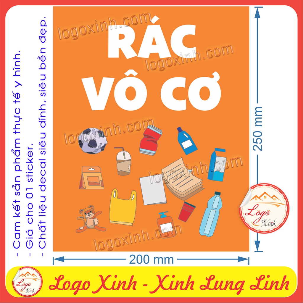 LOGO TEM STICKER BẢNG PHÂN LOẠI CHẤT THẢI, PHÂN LOẠI RÁC THẢI ĐỂ BẢO VỆ ...