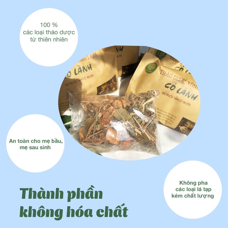 Lá xông tắm Dao Đỏ cho mẹ sau sinh Cỏ Lành 200G – Gói cho 2 lần sử dụng