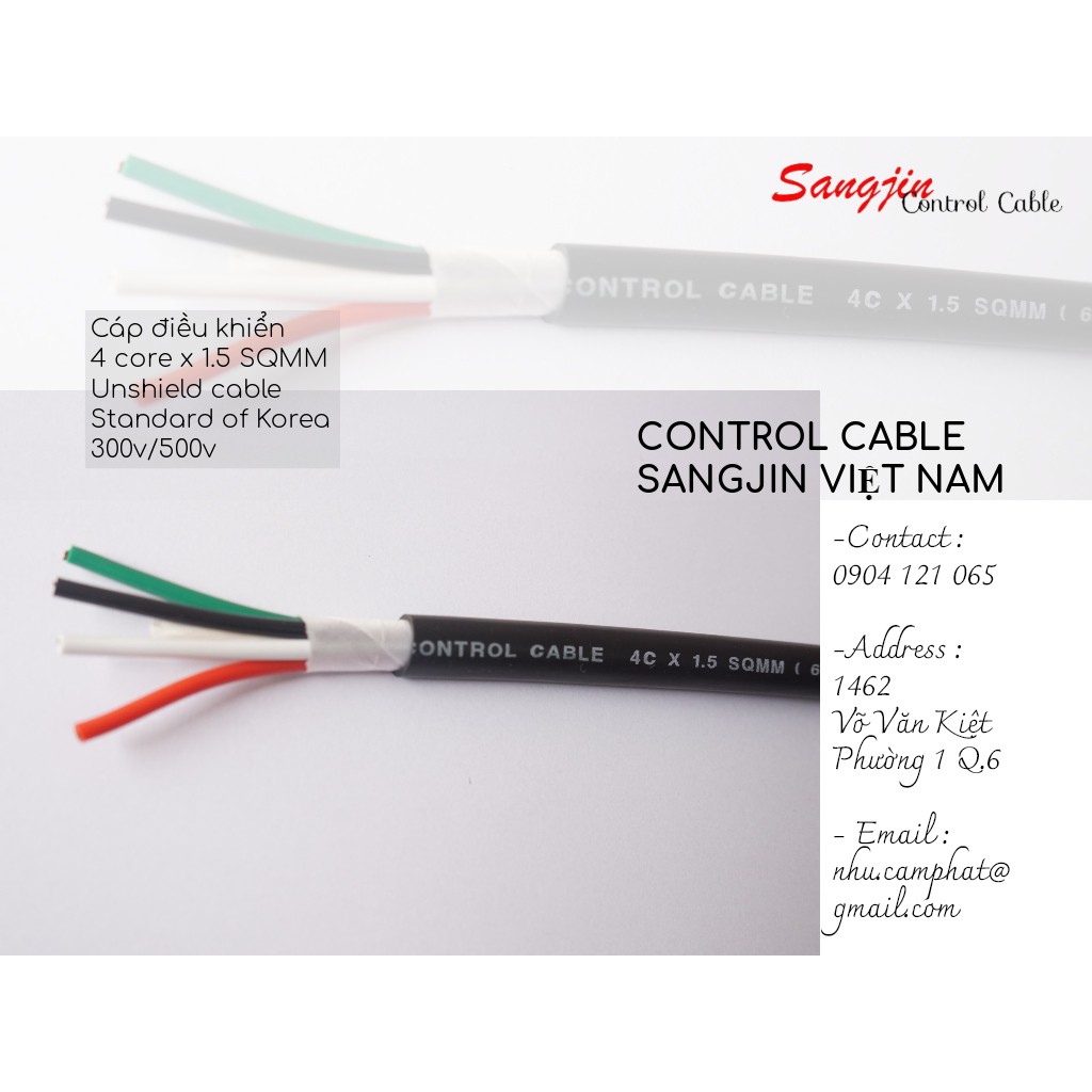 Control Cable 4 core x 1.5 mm2 ( Sangjin Control Cable ) Shopee Việt Nam