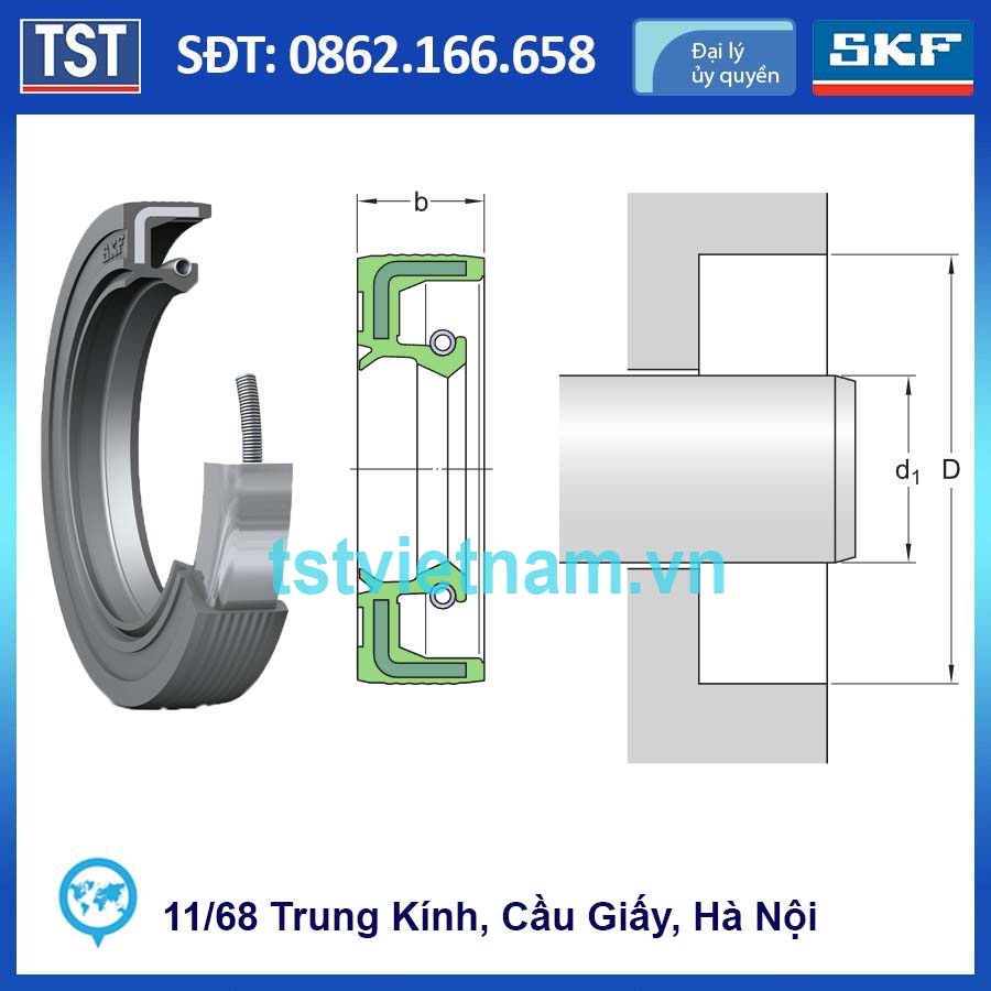 Produktbild von SKF Radial-Wellendichtring – 50 X 70 X 10 Mm HMSA10 RG – Mit Zusätzlicher Schutzlippe, NBR, Nach DIN 3760 – Für Getriebe & Wälzlagerungen