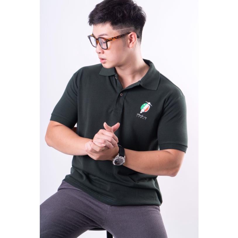 Áo Thun Polo Nam Tay Ngắn Bẻ Cổ Màu Xanh Đen