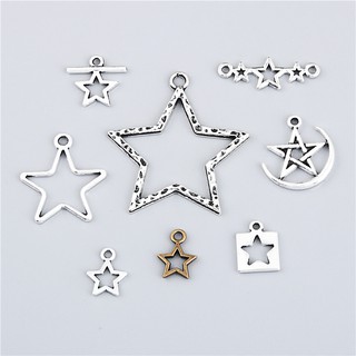 10 Chiếc Cổ Bạc Ngôi Sao Pentagram Quyến Rũ Hình Học Bùa Hộ Mệnh Mặt Dây Chuyền Phụ Kiện Làm Dây Chuyền Vòng Tay Trang Sức