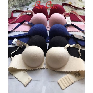 Áo lót đúc in hoa không gọng siêu đẩy U52, đệm dày 5cm ôm đẩy ngực BC_CHIC LINGERIE