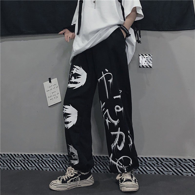 SIÊU CHẤT 🌸 Quần nỉ unisex nam nữ form rộng in hoạ tiết hoạt hình (JOGGER ỐNG XUÔNG DÀI 90CM) 9999