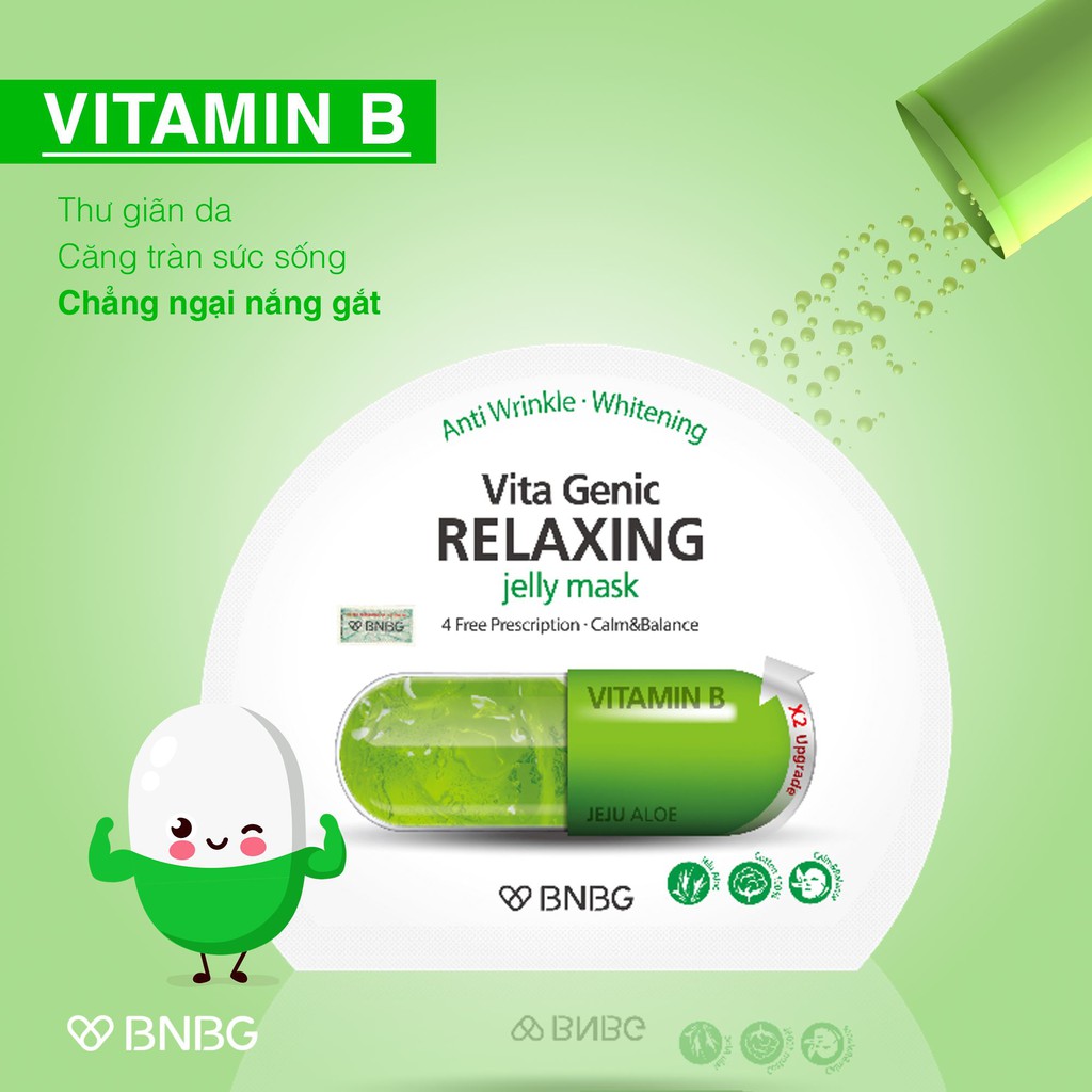 Ảnh Combo 10 Mặt nạ giúp thư giãn và phục hồi da mệt mỏi BNBG Vita Genic Relaxing Jelly Mask (Vitamin B) 30mlx10 3